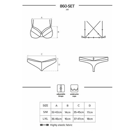 Obsessive Underwire Bra & Thong 860-SET-3 Red