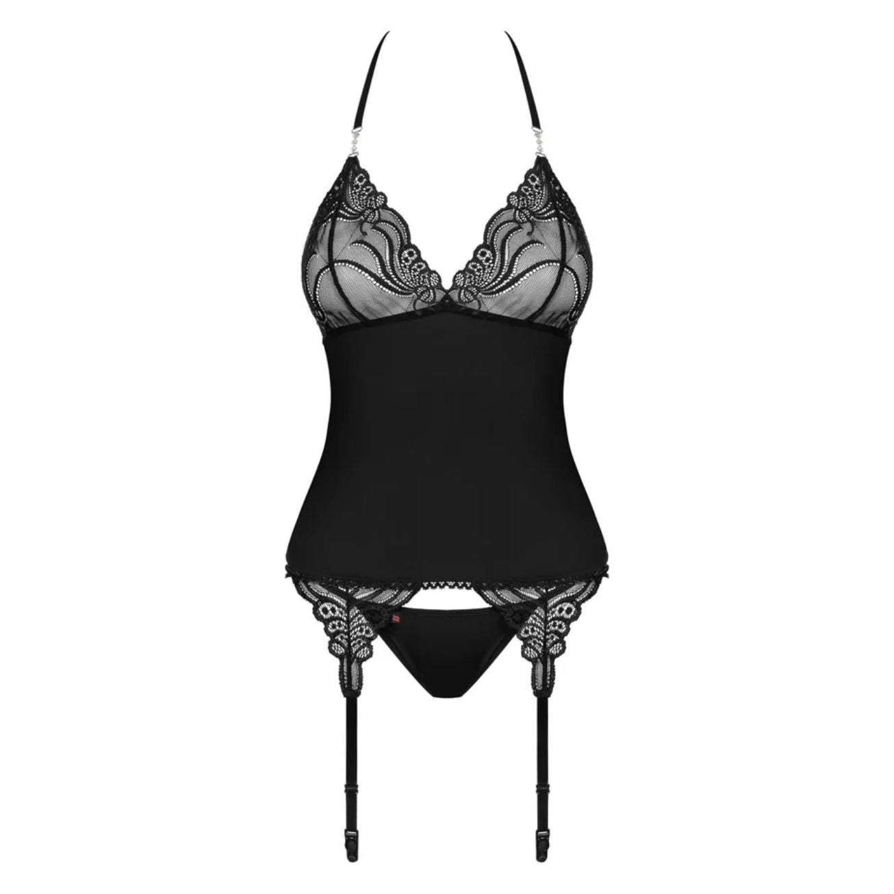 Obsessive Corset & Thong 828-COR-1 Black