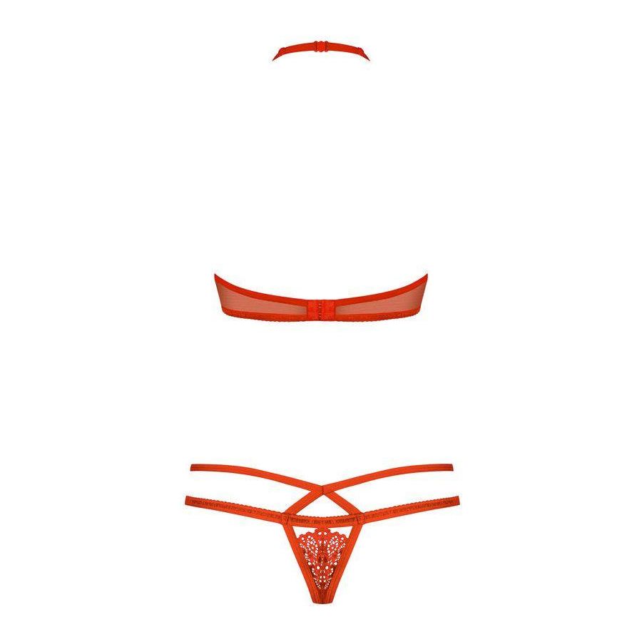 Obsessive Bra & Thong 838-SET-3 Red