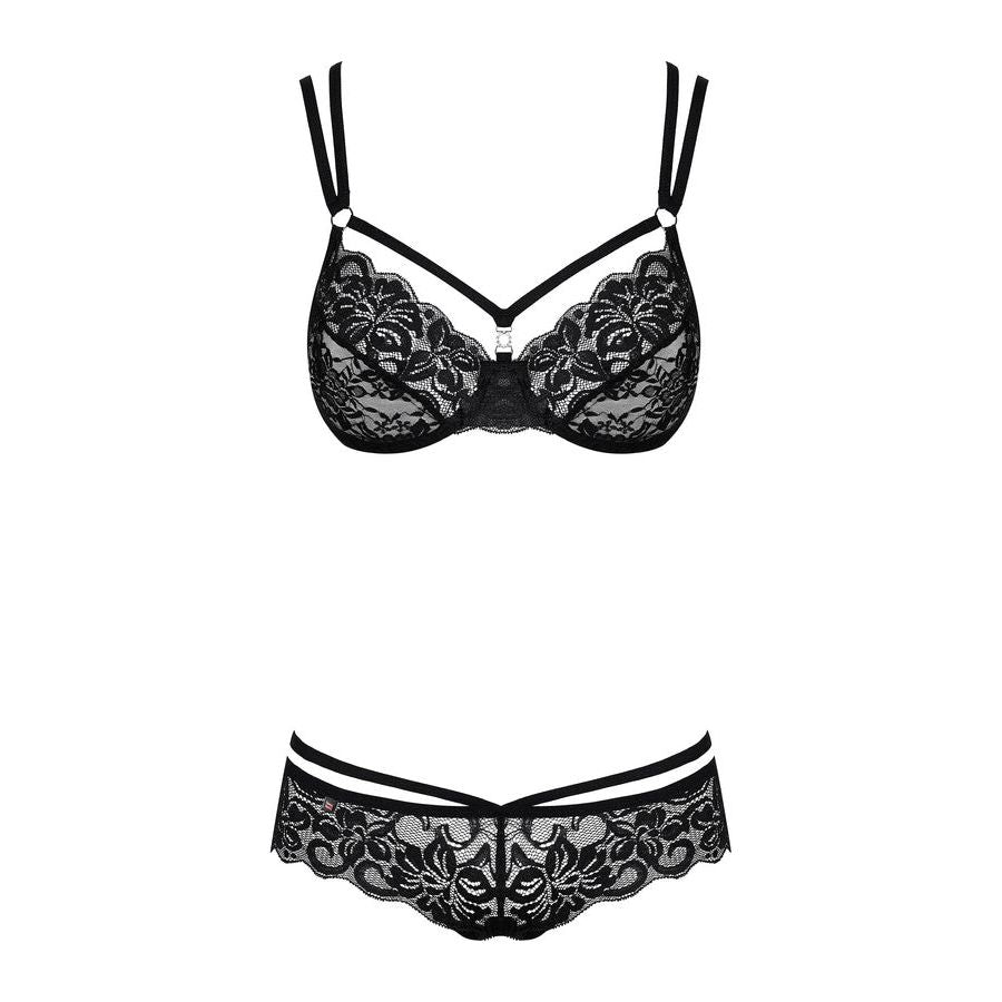 Obsessive Underwire Bra & Thong 860-SET-1 Black