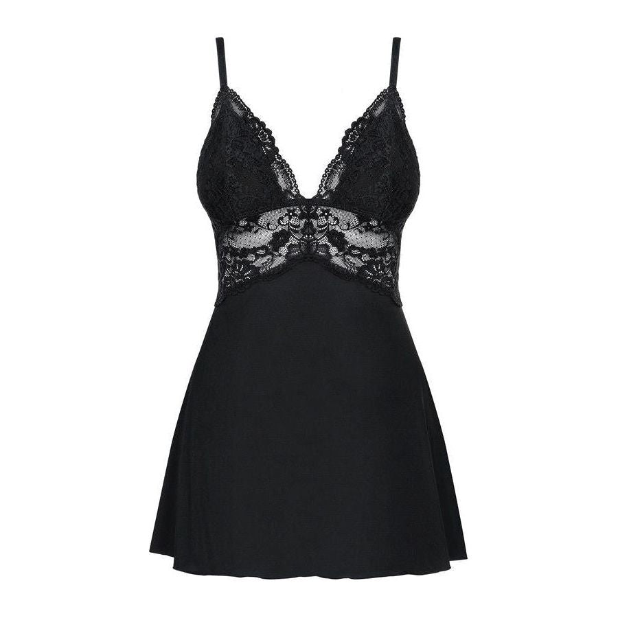 Obsessive Chemise & Thong 810-BAB-1 Black