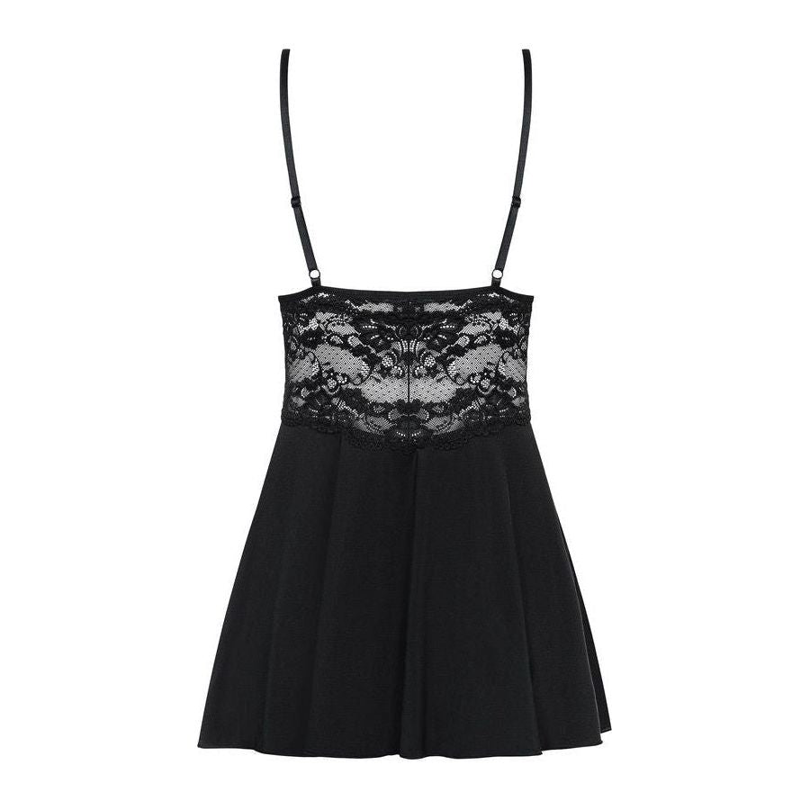 Obsessive Chemise & Thong 810-BAB-1 Black