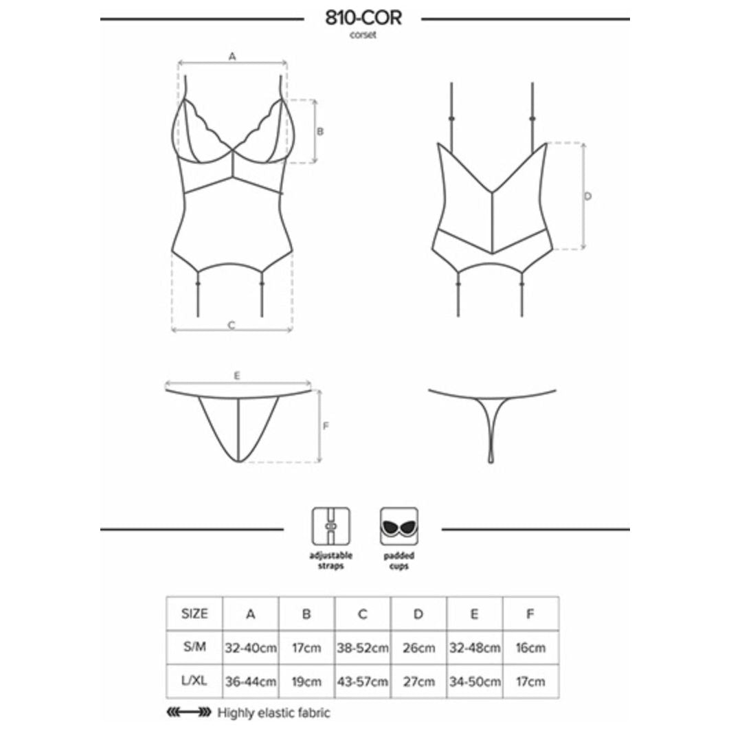 Obsessive Corset & Thong 810-COR-2 White