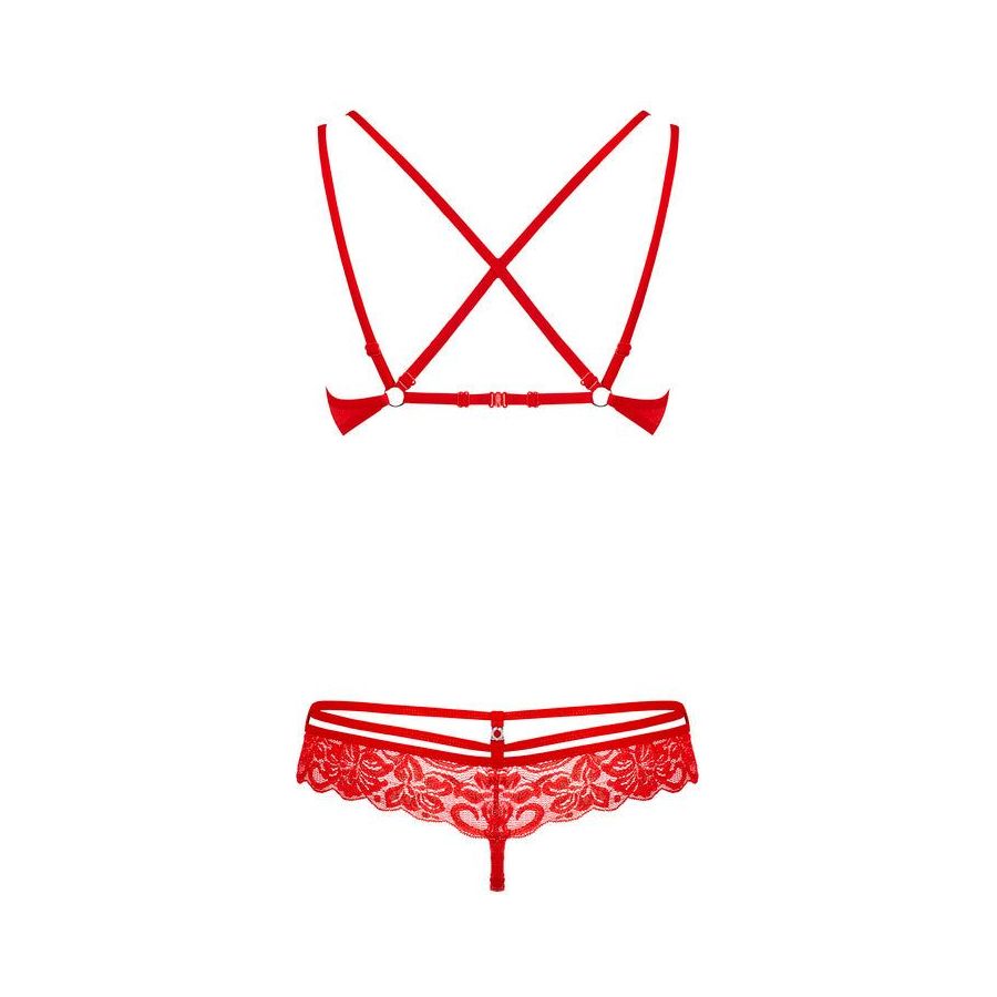 Obsessive Underwire Bra & Thong 860-SET-3 Red