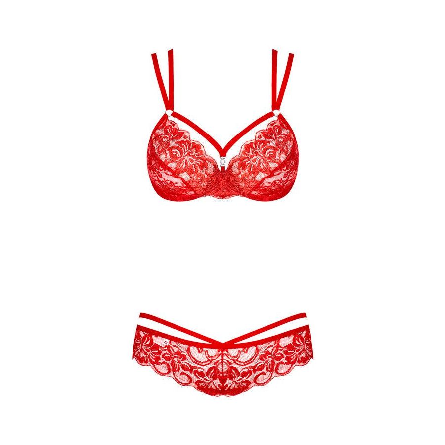 Obsessive Underwire Bra & Thong 860-SET-3 Red