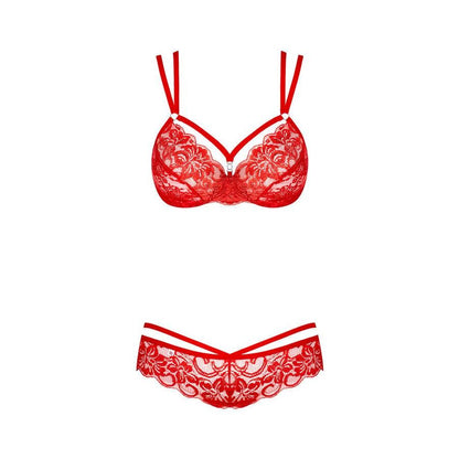 Obsessive Underwire Bra & Thong 860-SET-3 Red