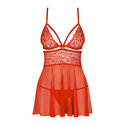 Obsessive Chemise & Thong 383-BAB-3 Red