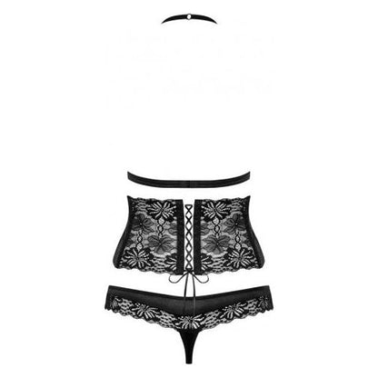 Obsessive Bra, Lace Belt, Thong 846-SEG-1 Black