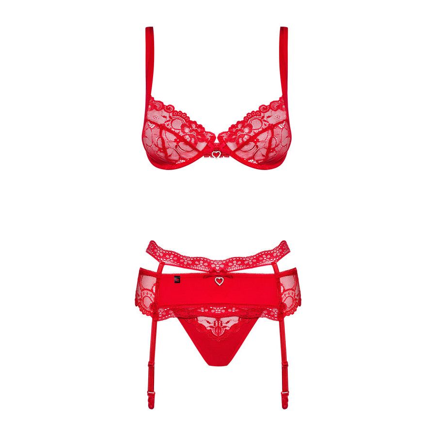 Obsessive Set With Garter Belt Red