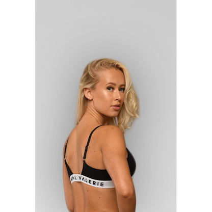 Ignite triangle bra all black white