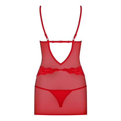 Obsessive Chemise & Thong 829-CHE-3 Red