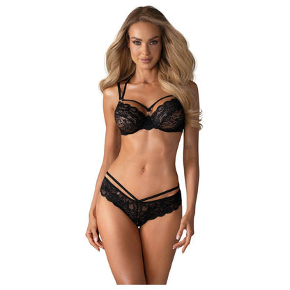 Obsessive Underwire Bra & Thong 860-SET-1 Black